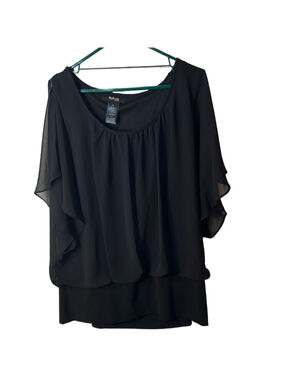 style & co. Black chiffon blouse whimsygoth size 3x NWT